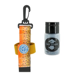 Shimazaki Dry Shake Dun Powder Dry Fly Floatant with Kingfisher Dry Shake Holder