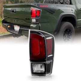 ACANII - For 2020-2021 Toyota Tacoma TRD Pro Black Bezel & TrimTail Light Brake Lamp Replacement Right Passenger Side