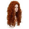 Yuehong Long Curly Orange Heat Resistant Cosplay Wigs Good Shape