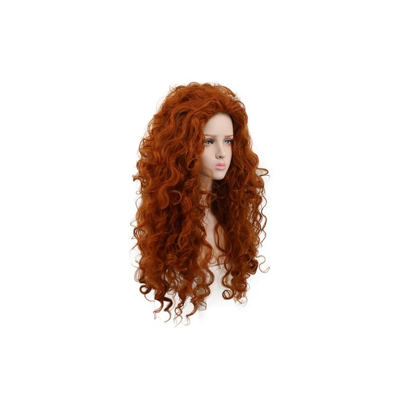 Yuehong Long Curly Orange Heat Resistant Cosplay Wigs Good Shape
