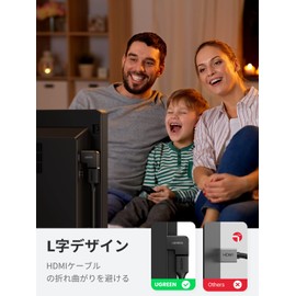 UGREEN HDMI L-Type Converter Adapter, Left & Right Converter, 90 Degree + 270 Degree (Set of 2), HDMI Male to Female Adapter, L Type, HDMI Extension Adapter, Supports 4K/60Hz, 3D, Gold Plated