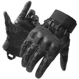 Full Finger Motorcycle Touch Screen Gloves, Breathable Comfortable Gloves for Cycling, Hiking, Hunting, Outdoor Sports Gloves for Men, Christmas Gift - Color: Black, Specification: XL