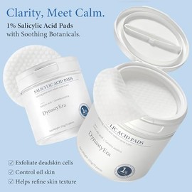 Almohadillas de tóner exfoliantes para cara y cuerpo, suaves para pieles sensibles, 1% ácido salicílico, limpieza y suavización de poros, con cica y á