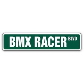 SignMission 4" X 18" Aluminum Sign, BMX Racer