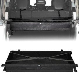 JOYTUTUS PVC Mesh Trunk Organizer Foldable Rear Trunk Cargo Storage for 2007-2026 Wrangler JK JL 4-Door, Interior Luggage Carrier for Camping Trip Gear, Max 22-44 LBS