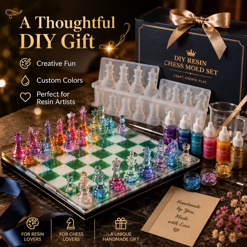Resin Chess Set Mold Kit for DIY Crafts – 3D