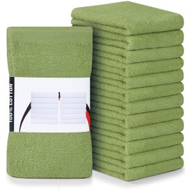 Utopia Towels Kitchen Bar Mops, Pack of 12, 16 by 19 Inches, 100% Cotton Super Absorbent Sage Green Towels, Multi-Purpose Cleaning Towels for Home and Kitchen Bars