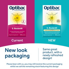 Optibac Probiotics Optibac Probiotics Saccharomyces Boulardii | 5 Billion Friendly Bacteria Natural Yeast Supplement | Well Researched & Internationally Acclaimed | Vegan & Gluten Free | Shelf Stable | 80 Capsules