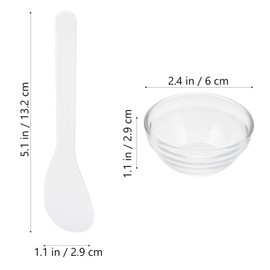 Beaupretty Small Glass Facial Mask Bowls Set 5Pcs Esthetician Mixing Bowls for Spa Diy Face Treatment with Clear Thick Glass