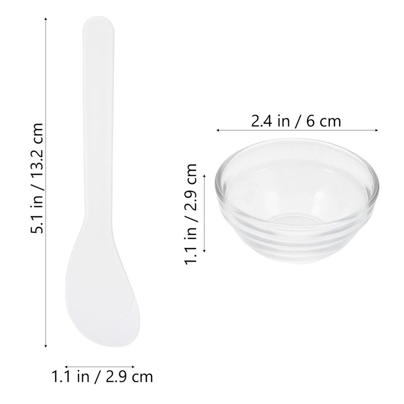 Beaupretty Small Glass Facial Mask Bowls Set 5Pcs Esthetician Mixing