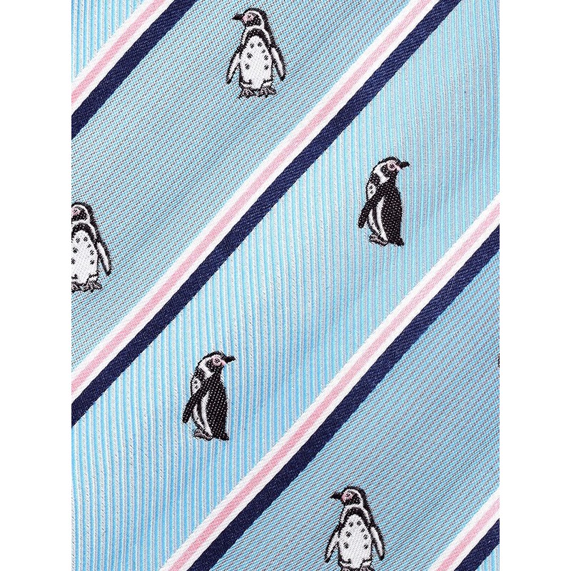 [COLORATA] Carolata Penguin Pattern Necktie (100% Silk / Jacquard Woven),