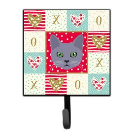 Caroline's Treasures CK5124SH4 Korat Cat Love Leash or Key Holder, Red, Wall Hooks, Key Hooks Holder, Coat Rack Wall Mount, Coat Hooks, Hooks for Hanging Keys, Towels, Aprons, Leashes,