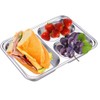 AIYoo 304 Stainless Steel Dinner Plate Three sections divided plate