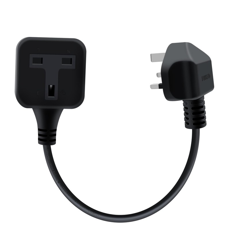 YINGAYOU Single Extension Lead Short Single Head Power Cord (Black,