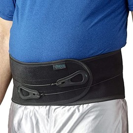 Aspen - Soporte lumbar para espalda, sistema patentado de polea para compresión dirigida, espalda para alivio del dolor de espalda baja para hernia de disco, ciática, escoliosis para hombres y mujeres, Negro, L (31-37 Inch mid-section)