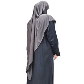 Yaqeen Jersey Khimar Long Hijab for Muslim, Diamond Cut Headscarf, Lycra, Prayer Dress, Muslim Scarves, darkgray