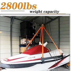 SUONE Watercraft Lift Sling 2800lbs Capacity, 43'' Never Break Jet Ski Lift Sling,Steel Bracket with Anti Slip Strip,Thickened Polyester Lifting Suitable,for Personal Watercraft,PWC,Jet Ski