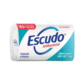 Escudo Antibacterial Jabón Protección y Frescura, sin Triclocarbán. Barra de 135 gramos