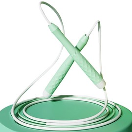 Racing Jump Rope Adjustable Professional Sand Style Jump Rope Segmented No Knot Non-Slip Not Entangle (Green)