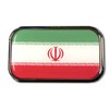 Iran Flag CHROME Emblem Proud Car rectangular Domed sticker 3D