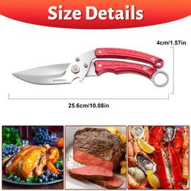 KUMSTLY Poultry Shears Heavy Duty Stainless Steel Aluminium Alloy Meat Shears Kitchen Scissors for Vegetables Food Gadgets