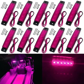 10 Pack Marine Boat Purple LED Navigation Cabin Deck Courtesy Light Stern Transom Lights 12V for Boating Kayak Yacht, Dinghy, Sailboat, Pontoons, Freighters, Hovercrafts, Hunting & Fishing