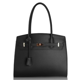 Designer Classic Top Handbags For women, Shoulder Purses For Ladies, Adjustable Strap Work Satchel with Wallet, BLACK