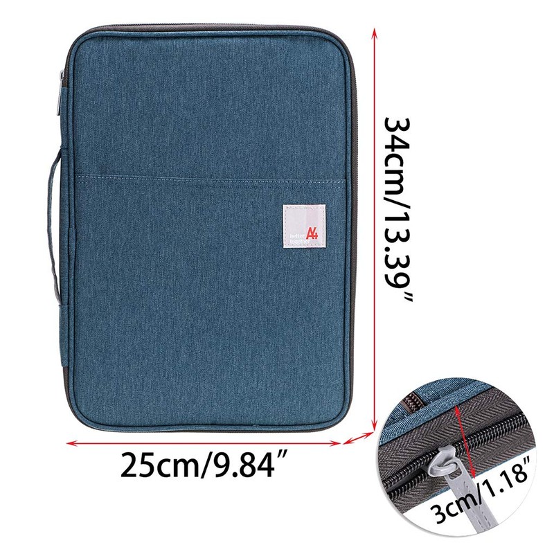 BSTKEY Multi-Functional A4 Document Bags Portfolio Organizer-Waterproof Travel Pouch Zippered