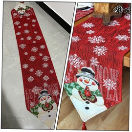 Mikinona Tablecloth for Christmas Party Snowman Theme Comfortable Material Xmas Decor