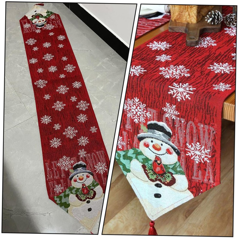 Mikinona Tablecloth for Christmas Party Snowman Theme Comfortable Material Xmas