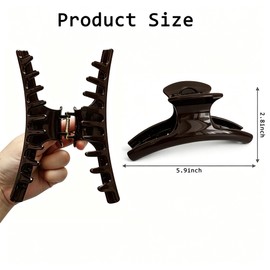2PCS Oversized Claw Clip for Thick Long Hair, Acrylic Jumbo Hair Jaw Clips with Curved Ergonomic Design, Non-Slip Strong Grip Hair Accessories for Women & Girls (Color B)