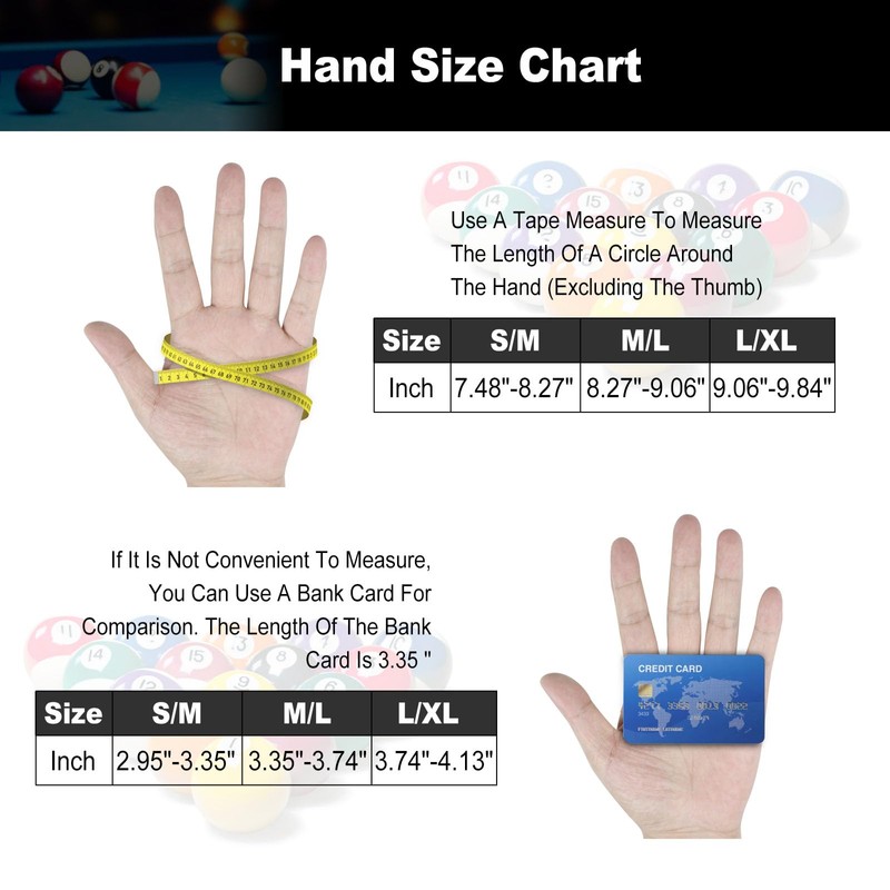 YFY Billiard Pool Gloves for Left Hand 3 Finger, Splicing