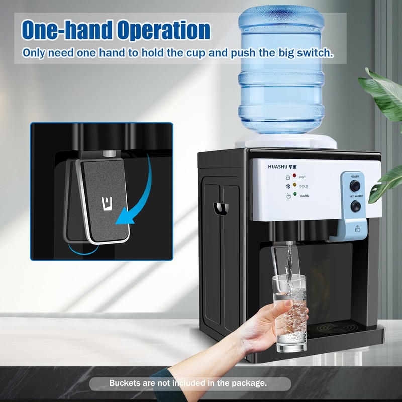 Top Loading Countertop Water Cooler Dispenser 5 Gallon Electric Hot