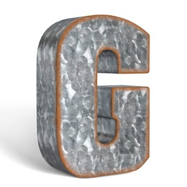 Galvanized Metal Letters for Wall Decor - 3D Letter G for Hanging or Freestanding - Unique Blend of Rustic, Vintage, Western, and Industrial Styles - Fits for Living Room, Lobby, Kitchen