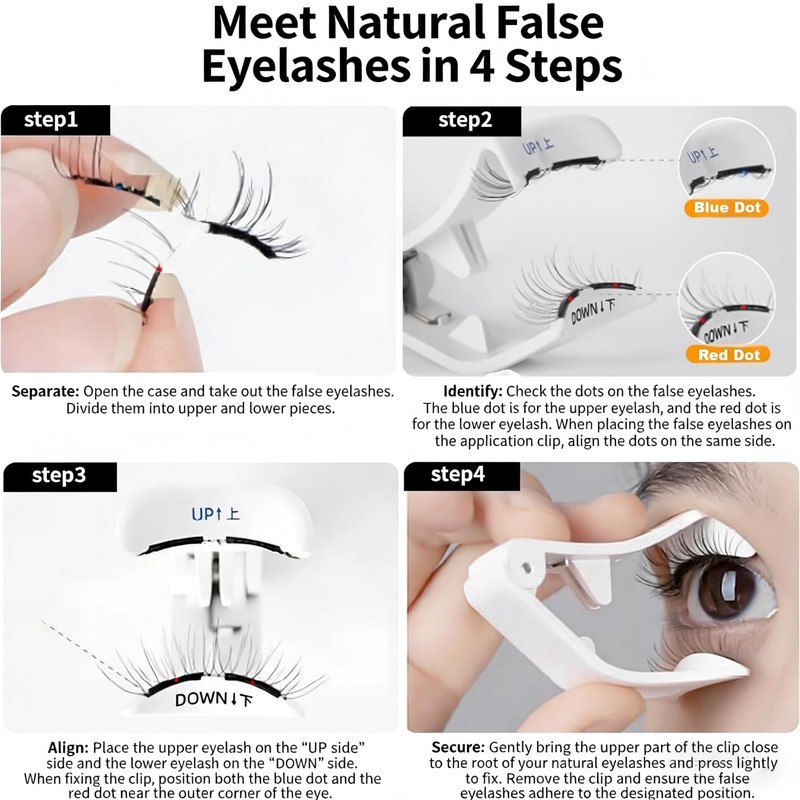 Alinsea 2025 Magnetic False Eyelashes, No Glue, No Eyeliner Needed,