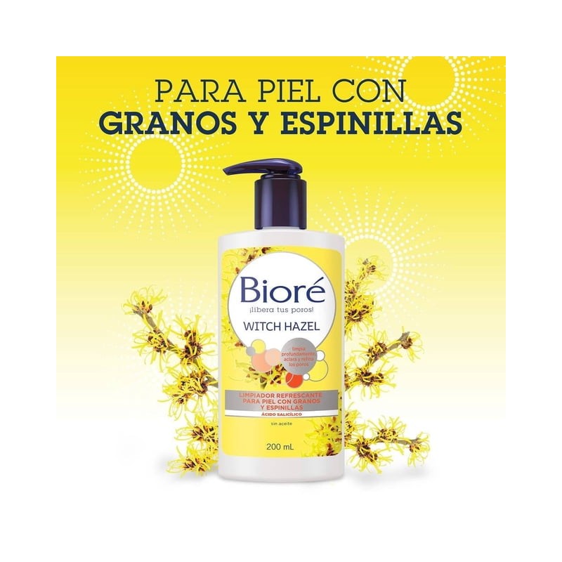 Limpiador refrescante Bioré witch hazel para piel con granos y