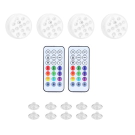 4Pcs LED Underwater Light IP68 16 Colors RGB Changing Magnet Pool Lamp with RF 21‑Key Remote Control