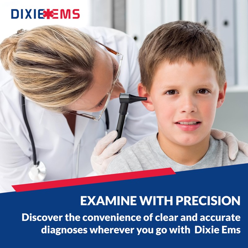 Dixie Ems Basic Medical Pocket Size Otoscope with LED Light,
