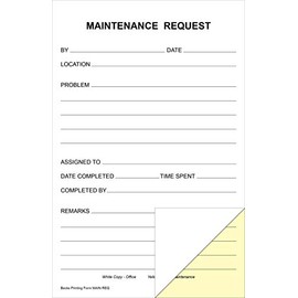 Maintenance Request Forms on 2 Part Carbonless Paper (Pack of 250)