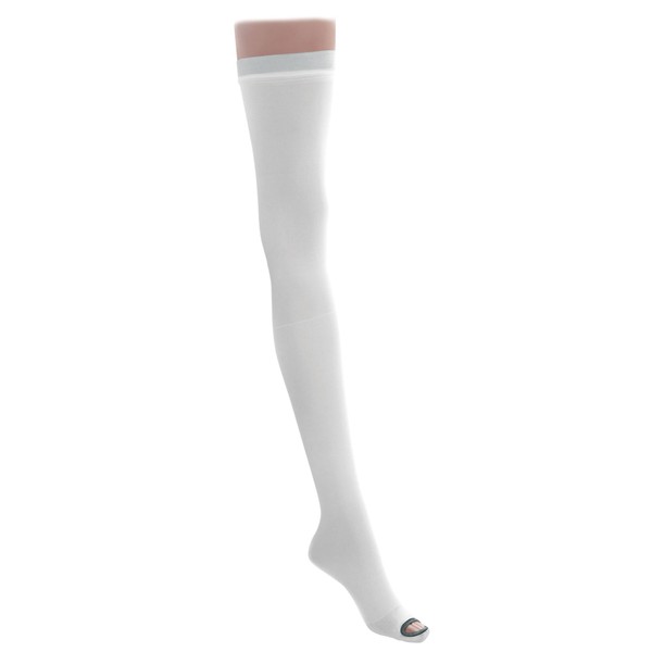 Medline MDS160868 EMS Latex Free Thigh Length Anti-Embolism Stocking, Large Long, White (Pack of 6)