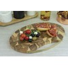 Artesa End Grain Oval-Shaped Wooden Cheese Board/Serving Platter with Brass-Effect