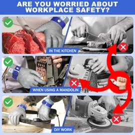 AmzFirst Cut Resistant Gloves Food Grade & Stainless Steel Mesh for Oyster Shucking Butcher Kitchen Meat and Fish Slicing(2 Pcs - 9/Large (Pack of 2))