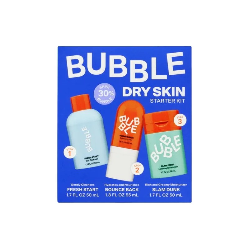 Kit Rutina Skincare Bubble 3 Pasos Piel Seca Grasa Americana