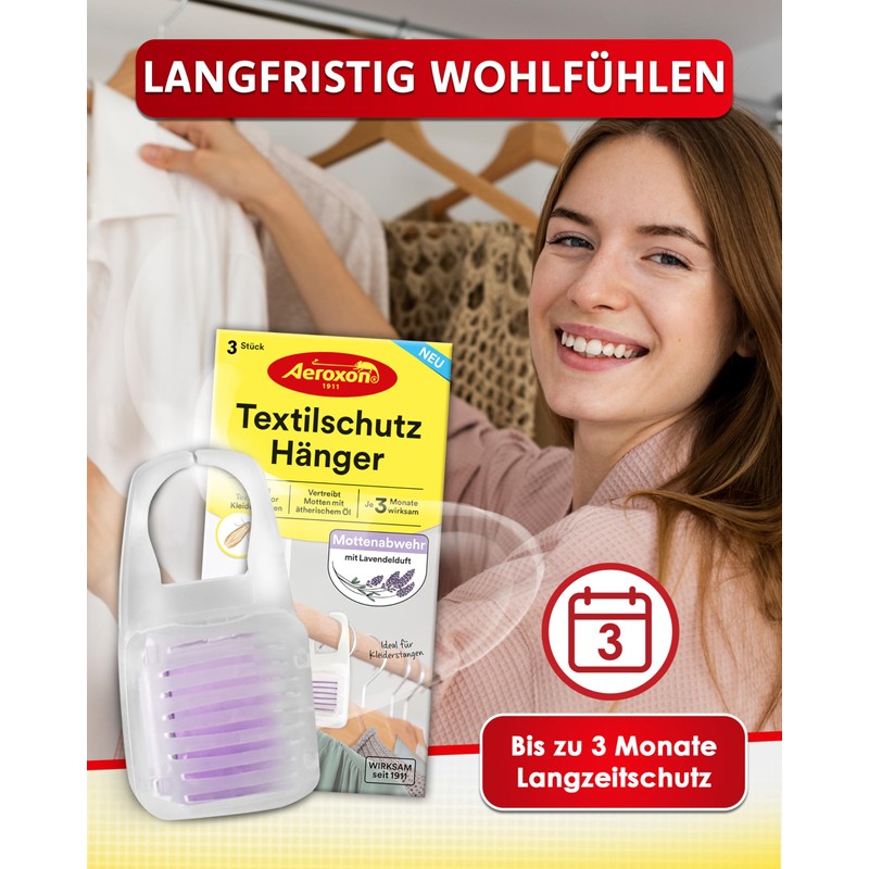 Aeroxon Moth Protection – Textile Protection Hanger 2 x 3