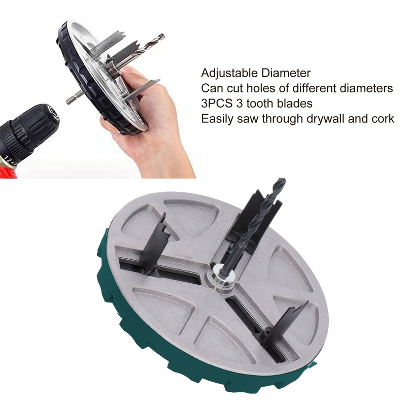 Adjustable Punching Saw Round Hole Opener Tools with Positioning Bit