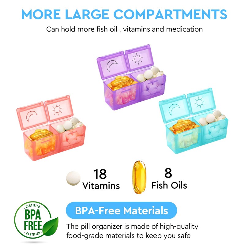Monthly Pill Organizer 2 Times a Day, 30 Day Pill