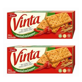 Vinta Roasted Red Pepper Crackers, Dare, 250g/9oz, 2-Pack {Imported from Canada}