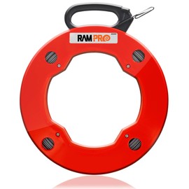 Vanitek 200 Foot Reach, Spring-Steel Fish Tape Reel, with High Impact Case, for Electric or Communication Wire Puller