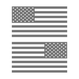 Hill Country Vinyl American US Flag [Pick Color/Size] Vinyl Decal Sticker for Laptop/Car/Truck/Window/Bumper (3.5in Subdued Pair, Matte Gray)