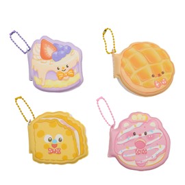 Cute Cartoon Sticky Notes 4 Pack, Portable Mini Self-Stick Notes Memo Sticky Pads for Home Office School Notebook (Colorful Dessert 2)